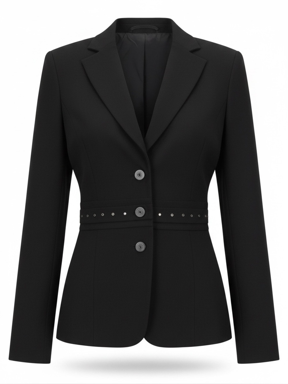 *Classiques Entier Black Studded Grommet Waist Blazer Size 6